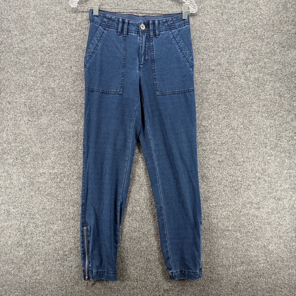 White House Black Market Jeans Womens 00 Blue The Slim Cropped Ankle Zip Casual